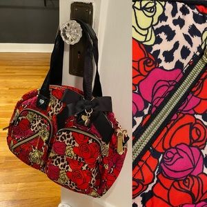 Betsy Johnson Peekaboo Cheetah Cargo Satchel NWT